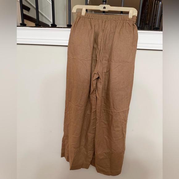 Max Studio Relaxed Drawstring Linen-Blend Pants in Brown - Picture 5 of 6